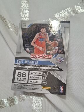 Chet Holmgren Monopoly NBA Card - Silver/Blue/Orange
